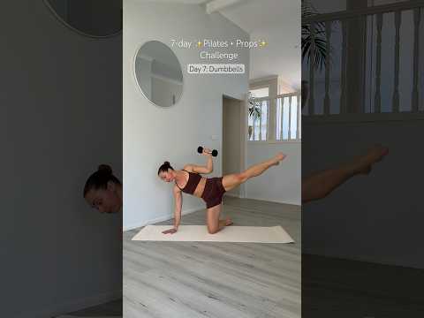 Pilates but make it POWER 💥 #pilatesworkout #workoutchallenge #dumbbells #shorts