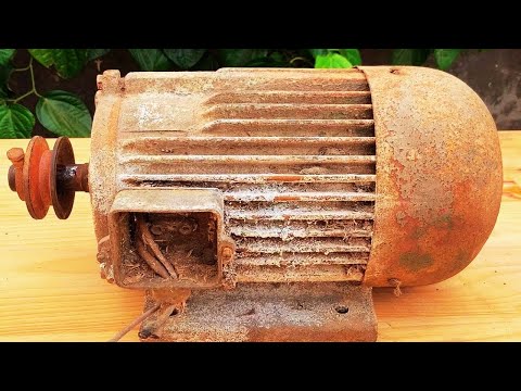 👉 Restoration Old Damaged 3 Phase Crane Motor // Restore and Repair Of Burnt 3 Phase Motor