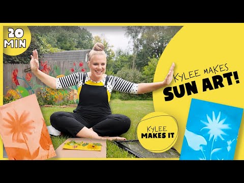 Kylee Makes Sun Art! | How to Make Sun Prints at Home | Easy Turmeric Cyanotype DIY for Kids