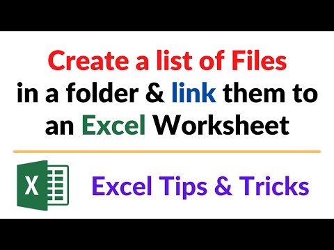 Create the list of files in a folder and link it to Excel [without VBA]