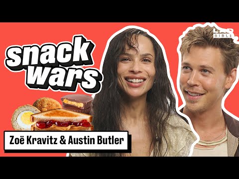 Zoë Kravitz & Austin Butler Rate American & British Food | Snack Wars