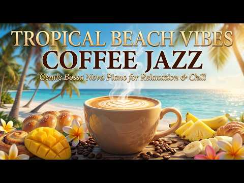 Tropical Beach Vibes Coffee Jazz ☕ Gentle Bossa Nova Piano for Relaxation & Chill