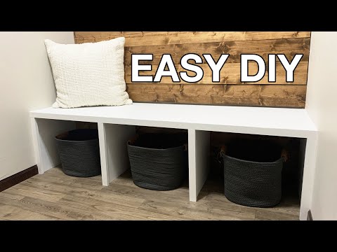 DIY Entryway Bench With Cubbies For Storage