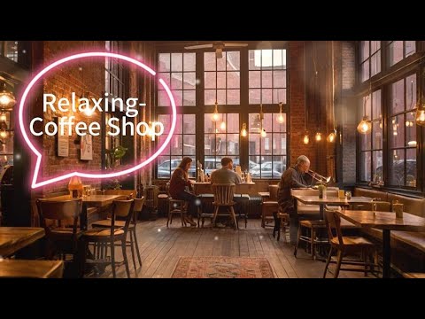 ☕ Cozy Evening Coffee Shop | 🎷 Smooth Jazz & Golden Lights | 10-Hour Sleep/Study Ambience 🌙✨