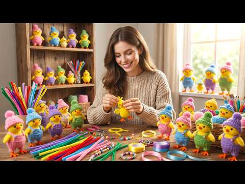 GENIUS IDEA! DIY Cute Babies Chicken Crafts Using Pipe Cleaners! 🐤