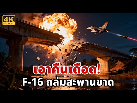 URGENT! F-16s bombard bridge, cutting off supply route! Following Cambodian ambush on Thai Navy C...