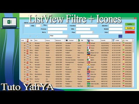 LISTVIEW FILTRE + ICONES , Ajouter Modifier Supprimer  Rechercher | USERFORM EXCEL VBA. # 02