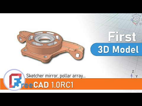FreeCAD 1.0RC1 First 3D Model using Sketcher and PartDesign workbench