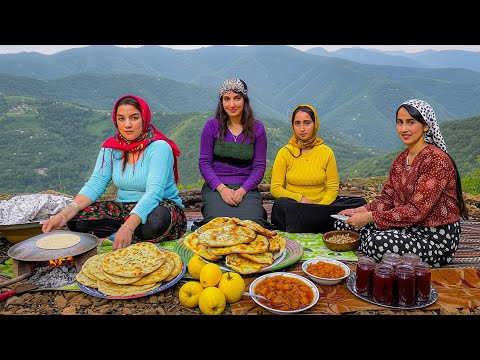 Village Life in Northern Iran | Baking Saj Bread & Homemade Quince Jam in a Peaceful Day 🍞