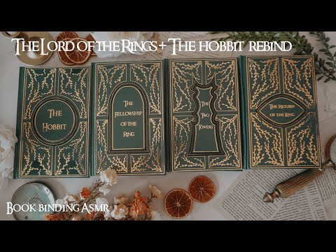 Rebinding The Lord of the Rings Trilogy + The Hobbit | Bookbinding ASMR