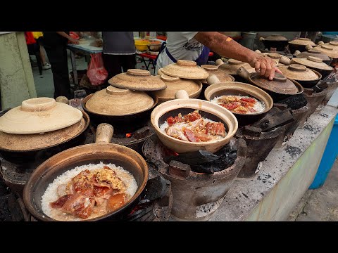 50년동안 인기많은 말레이시아에서 가장 유명한 클레이팟 치킨 라이스 / Popular Malaysian Claypot Chicken Rice-Malaysian street food