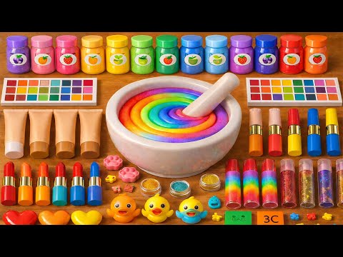 ASMR Slime Satisfatรณrio | DIY Como Fazer Slime Arco-รris com Maquiagem, Sombras, Brinquedos, Glitter
