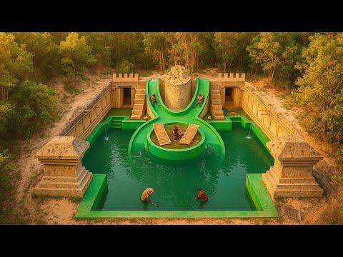 I Survived 100 Days in the Rainforest Building a Secret Underground Water Park and Pool House