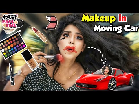 Full Face Makeup In A Moving Car 😱🚙| Pass👍🏼 Or Fail👎🏻 Challenge Ft. @PragatiVermaa | Nykaa