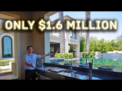 Inside a Brand New Los Angeles Mansion with a SWIM-UP POOL BAR!