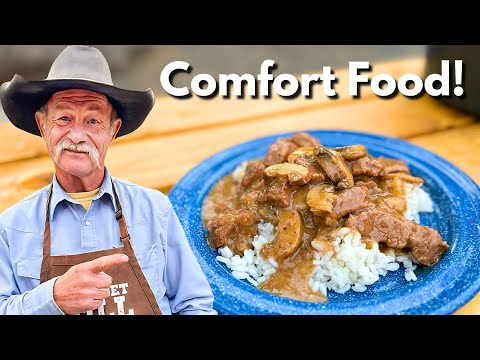 Creamy Beef Tips and Rice with Gravy