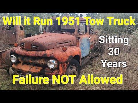 Will it Run? Awesome 1951 Ford tow truck left alone in a junkyard for 30 years!