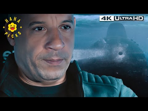 Dom Jumps His Charger Over a Nuclear Sub | Fate of the Furious