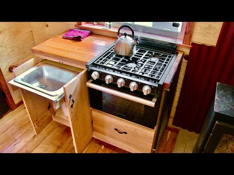 Simple space saving off grid cabin Kitchen