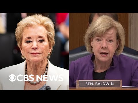 Baldwin grills McMahon on unallocated funds for students, schools, approved by Congress