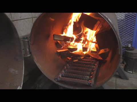 Stove for heating a garage from a cylinder