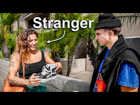 Customizing Strangers Shoes in Public…