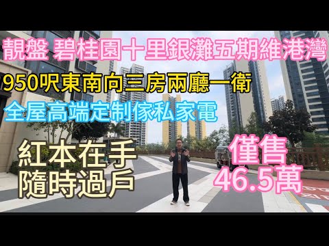 碧桂园十里银滩五期维港湾笋盘！东南向89平方米三房一卫！全屋定制家私只要46.5万！
