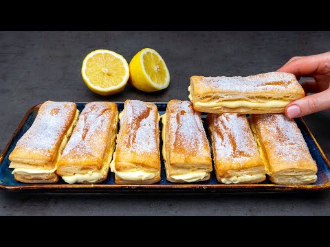 You will do it daily! Delicious dessert of puff pastry and a lemon