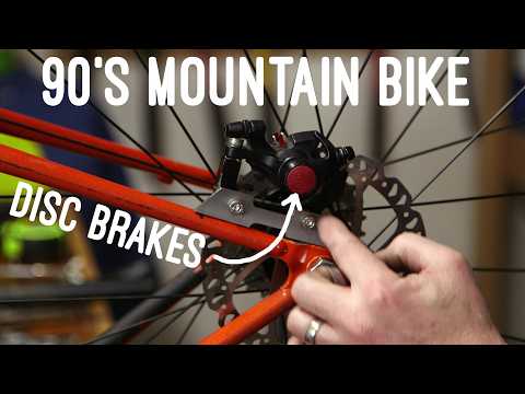Disc brakes on a 90's mountain bike