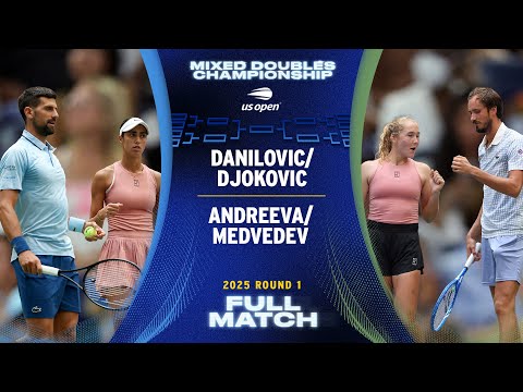 Danilovic/Djokovic vs. Andreeva/Medvedev Full Match | 2025 US Open Round 1