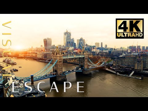 London in 4K | Drone Fly By with Relaxing Ambient Music
