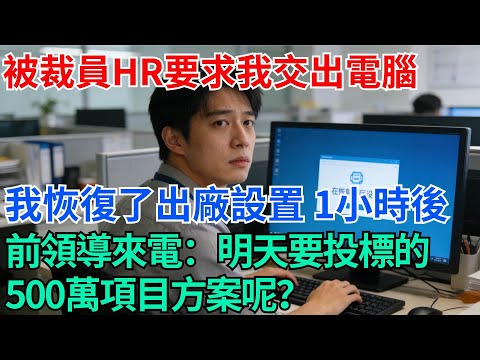 我被裁員，辦完手續後HR要求我交出電腦，我恢復了出廠設置，一小時後，前領導打來電話：明天要投標的500萬項目方案呢？【奇趣天下】#職場逆襲#職場智慧#爽文職場#工作日常#完結爽文