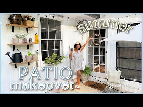 DIY EXTREME PATIO MAKEOVER!| Pressure Washing, Painting, Planting, Decorating + Hosting! #FIXERUPPER