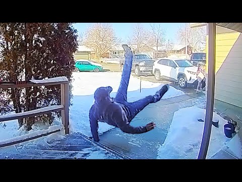 Caught in 4K! ❄️ Funniest Security Camera Moments & Slippery Fails