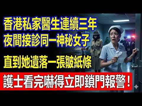 香港私家醫生連續三年夜間接診同一神秘女子，直到她遺落一張皺紙條，護士看完嚇得立即鎖門報警！