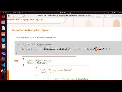 MongoDb (Vidéo 15):  agregation