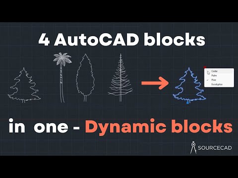 Adding four objects in one using dynamic block of AutoCAD