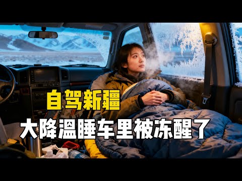 东北姑娘自驾游新疆，偶遇大降温睡车里被冻醒了，上山还被羊群堵了个正着【孙二娘带你游中国】