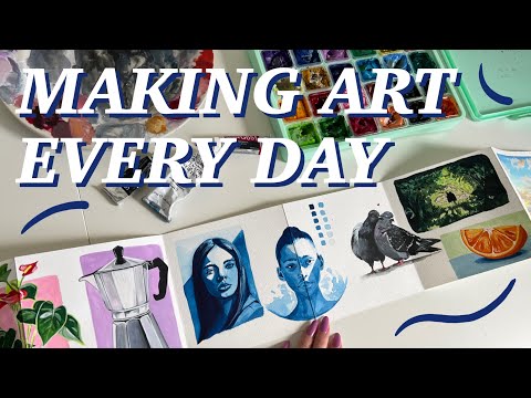 filling a sketchbook in a week | gouache 🌸 letting go of perfectionism