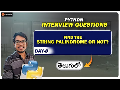 Python Program to Find String is  Palindrome or Not | Python Telugu