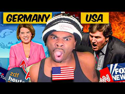 American Reacts to Differences Watching GERMANY NEWS vs AMERICAN NEWS