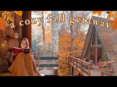 Staying at a Cozy Cabin in the Mountains π Autumn Getaway Vlog