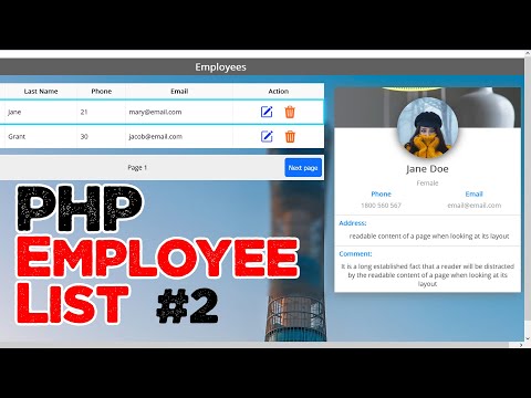 Employee or customer list in PHP part 2 + Source code | Beginner level | Quick programming tutorial