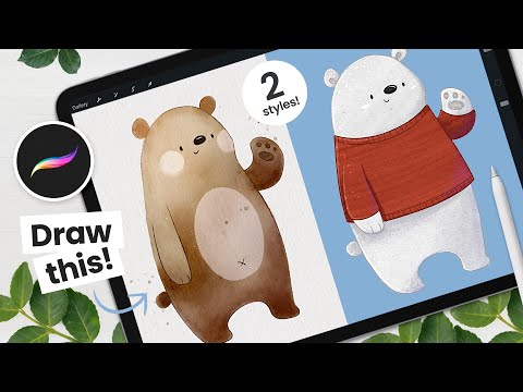 The Cutest Way To Draw A BEAR • Easy Step By Step Procreate Tutorial