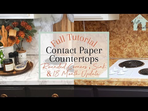 Contact Paper Countertop | Rounded Corners | Around Sink And Stove | +18 Month Update