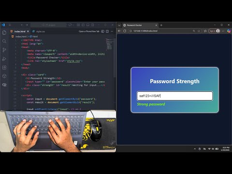 ASMR Program - Password Strength Checker using HTML, CSS & JS  (No Talking)