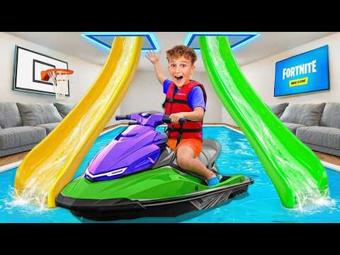 I built a secret swimming pool in my room!