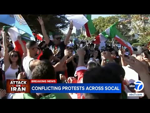 Conflicting protests happen across Los Angeles after Iranian Supreme Leader killed