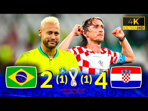 ملخص مباراة مجنونة! 😵 كرواتيا تُقصي البرازيل بركلات الترجيح ونيمار يبكي | بجودة 4K