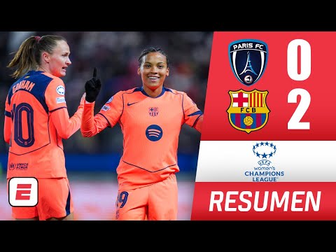 BARCELONA ganó 2-0 a PARIS y termina líder con goles de López y Graham | Champions League Femenina